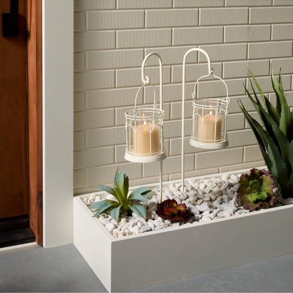 ❤️ Outdoor Stake LED Candle Lanterns Powder Coated Hearth & Hand Magnolia NEW